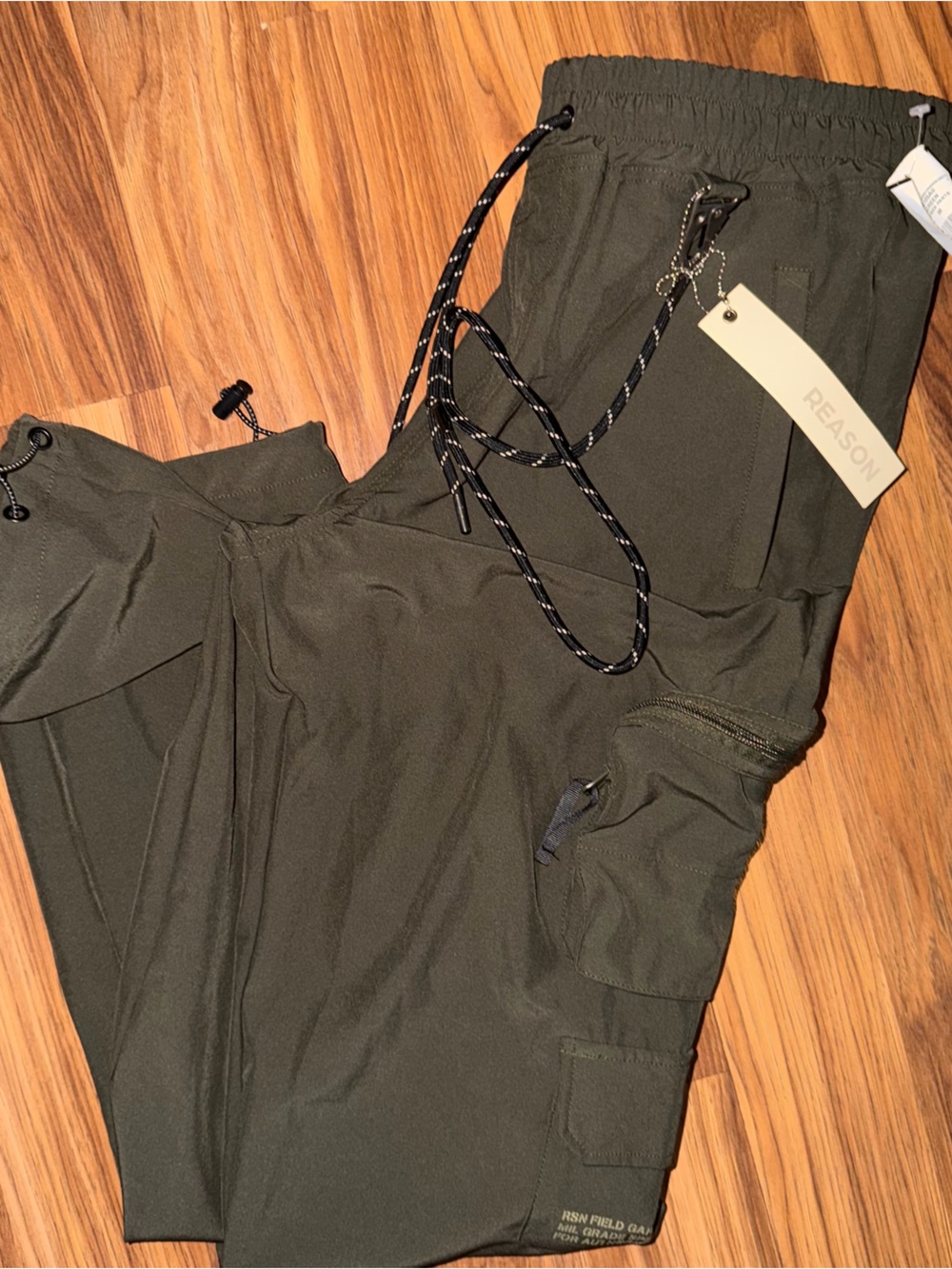 Reason Olive Green Hooded Anorak Cargos